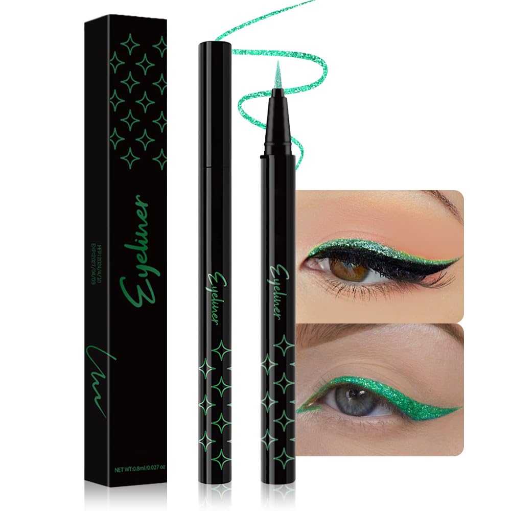 Evpct Green Glitter Eyeliner Pencil Set - Waterproof, Long Lasting, High Pigment, 1 Count