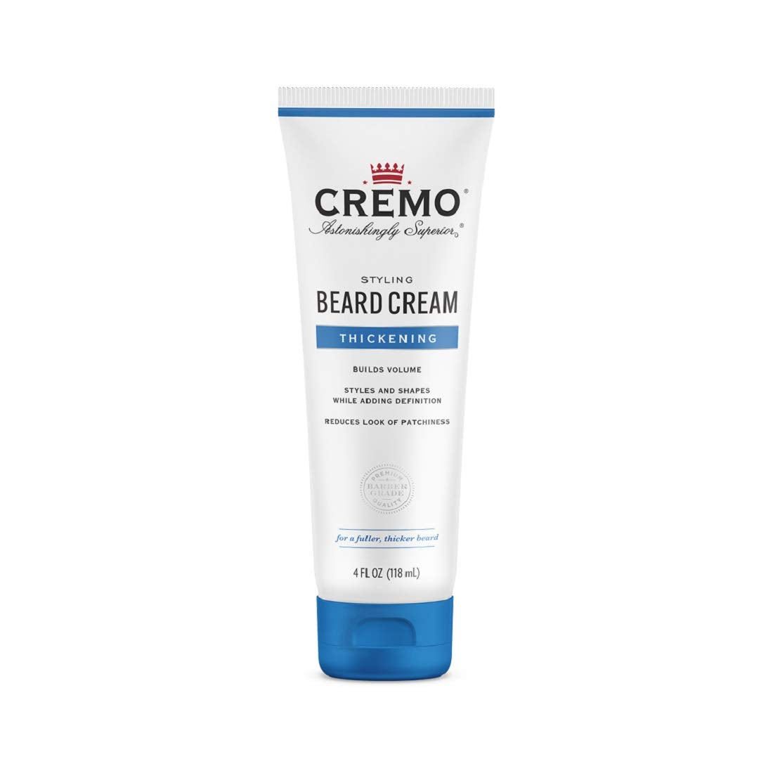 Cremo Thickening Styling Beard Cream, 4 Fl Oz - Perfect For Fuller Beards, White