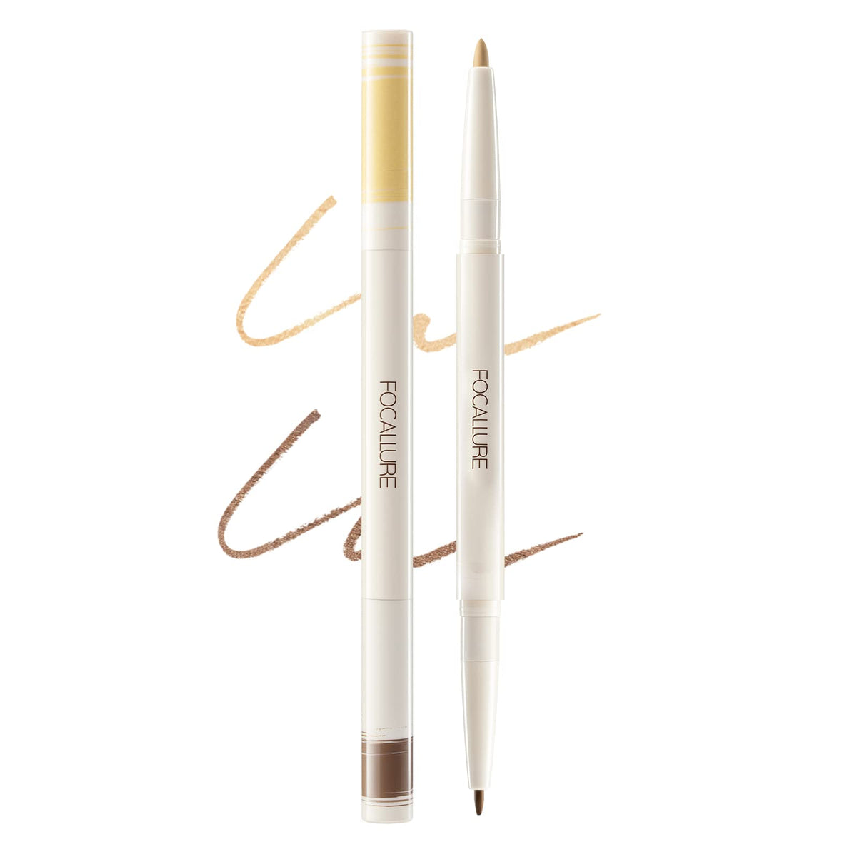 Focallure 3D Shaping Duo Gel Eyeliner Pencil, Waterproof, Long Lasting, E01-Matte Brighten+