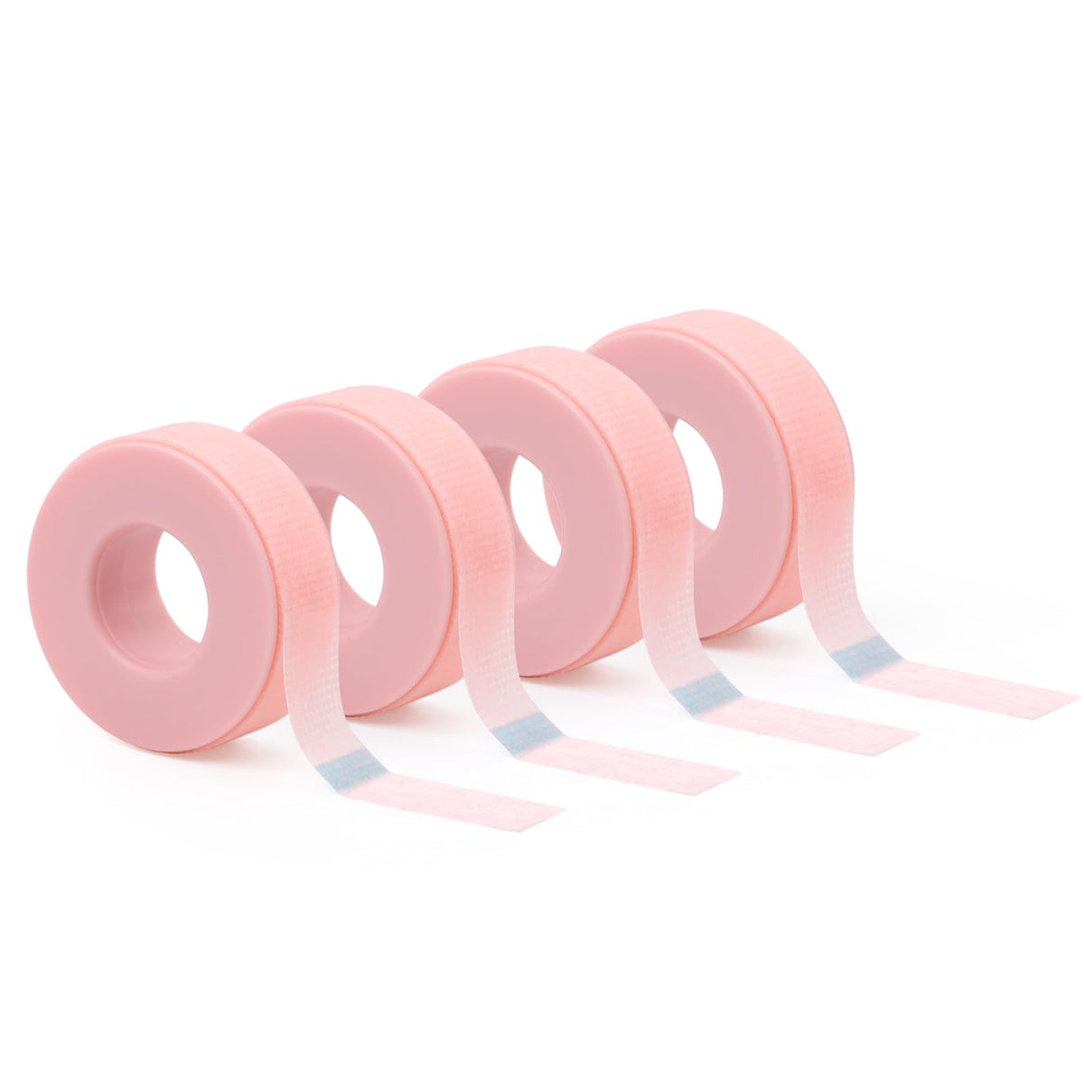 Lzm Pink Silicone Lash Tape For Eyelash Extensions - 4 Rolls, 0.5In X 4Yd, Pain-Free