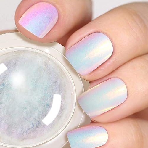 PrettyDiva Mermaid Chrome Nail Powder - Iridescent Opal Pearl & Sunset Chameleon Pigment