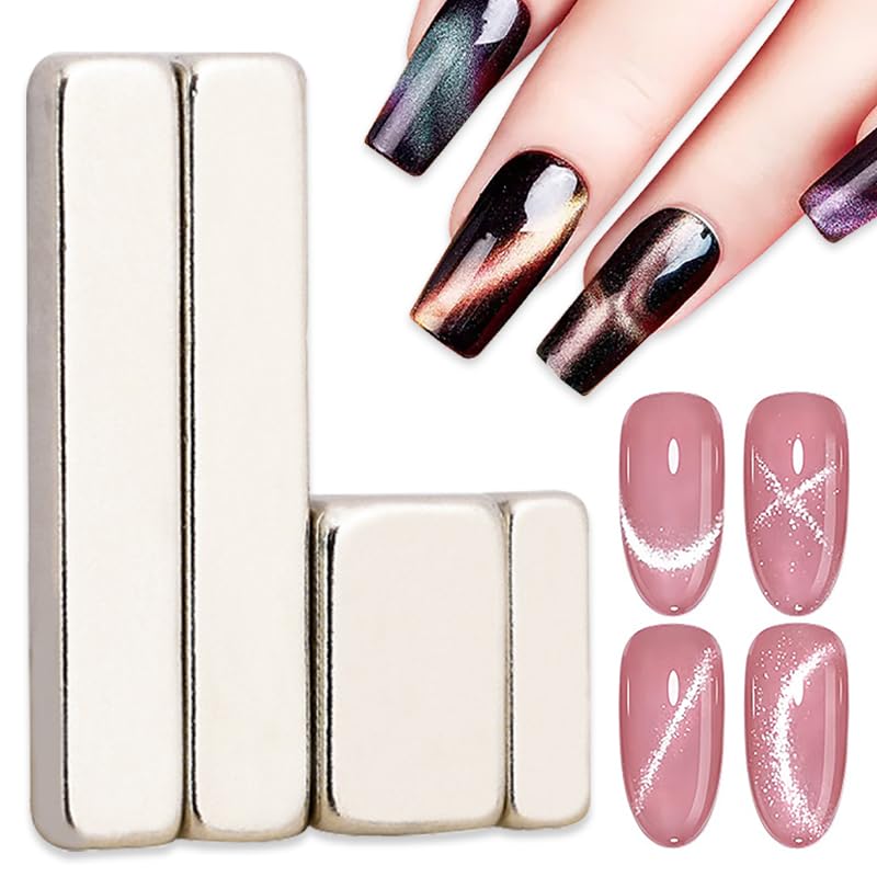 Silpecwee 4Pcs Cat Eye Nail Magnet Set - Strong Magnetic Wand For Gel Polish Diy & Salon Use