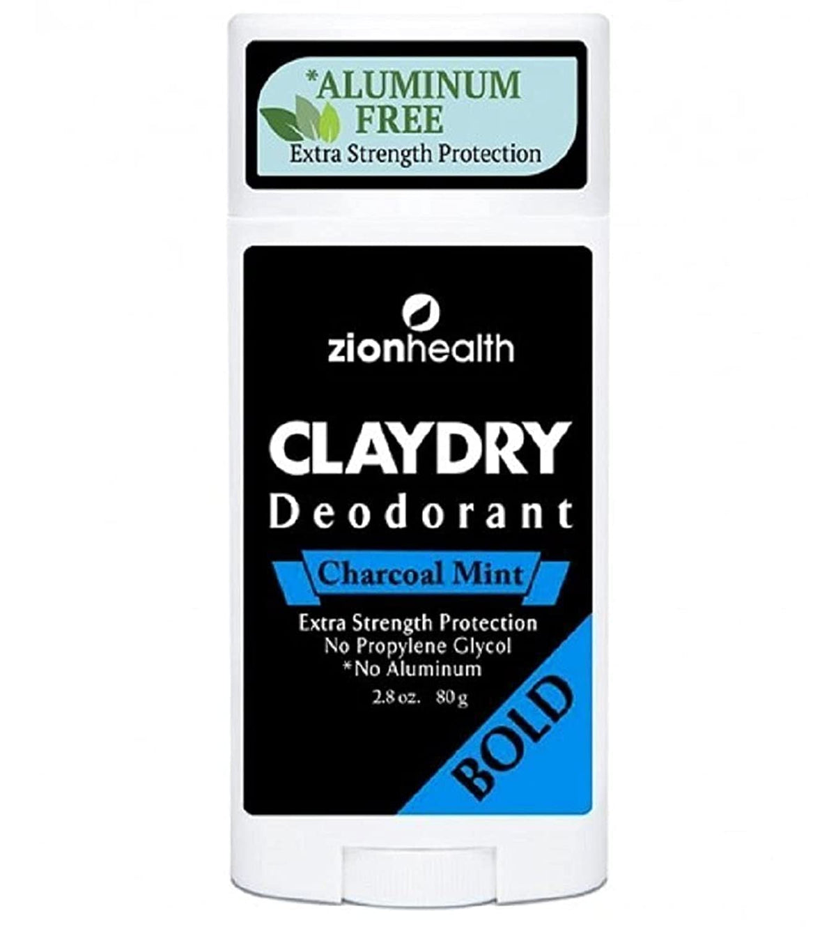 Adama Minerals Claydry Natural Deodorant - Charcoal Mint, 2.8 Oz, Aluminum-Free, Fresh Scent