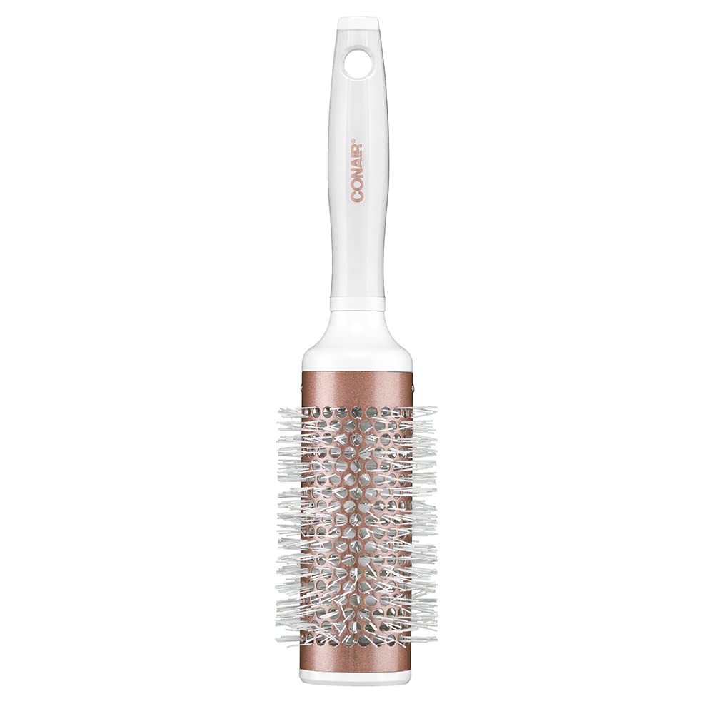 Conair Ceramic Round Brush For Blow-Drying, Smoothing & Waves - White/Rose Gold, 1 Count