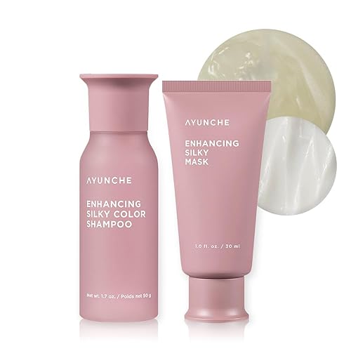 Ayunche Silky Shampoo & Hair Mask Mini Kit - Care For Dyed & Damaged Hair, No Split Ends