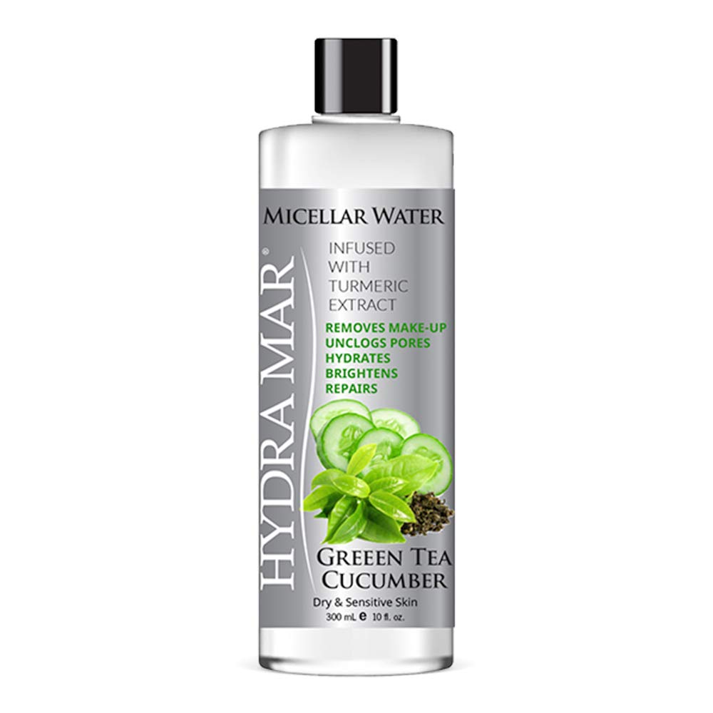 Hydra Mar Green Tea Cucumber Micellar Water - 10 Oz Hydrating Cleansing Solution