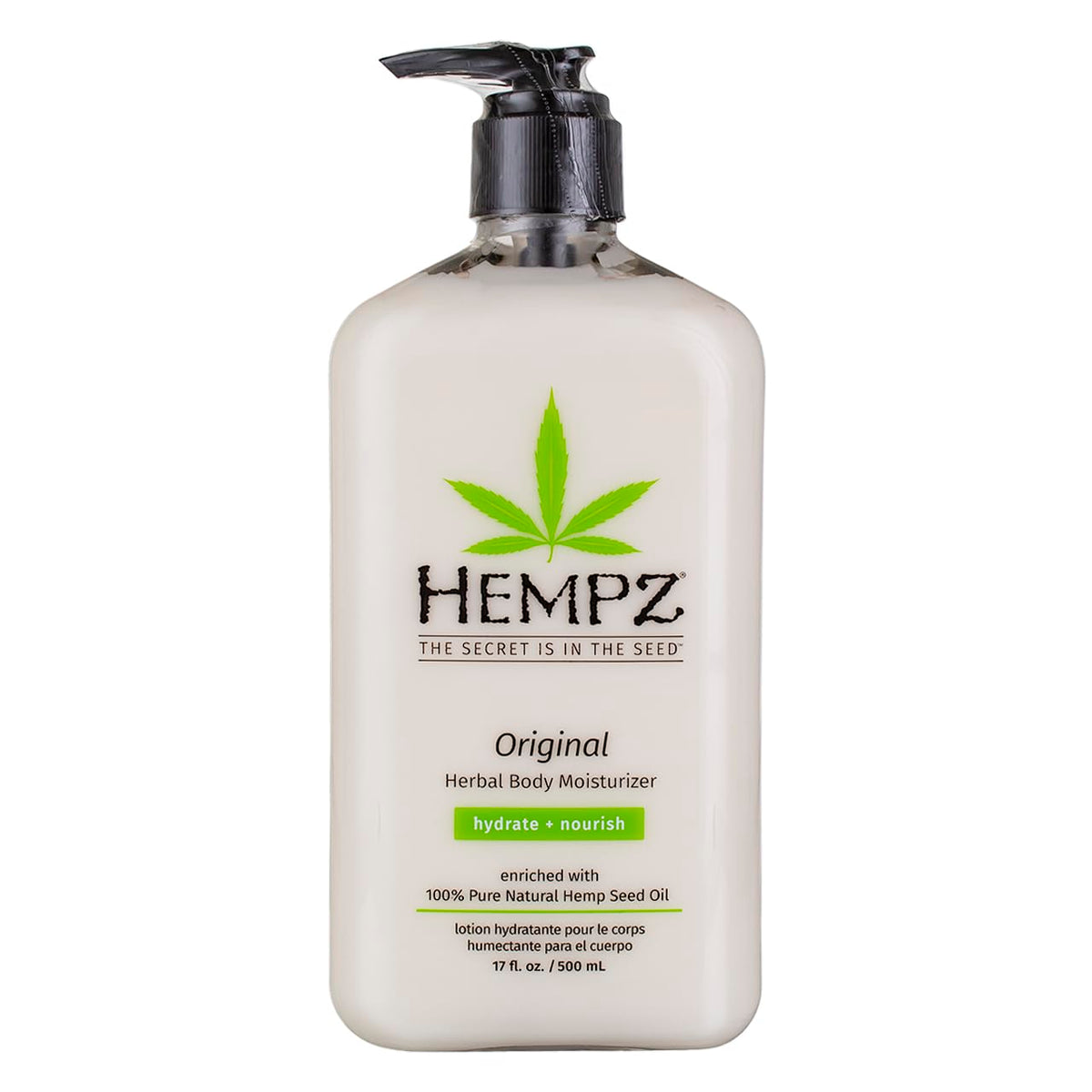 Hempz Body Moisturizer Original 17 Fl Oz Pump - Hydrating Lotion (Pack Of 2)