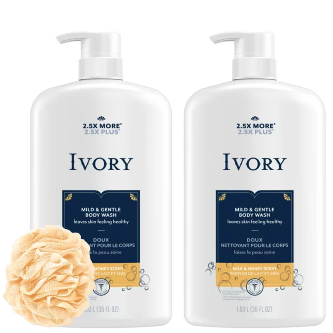 Ivory Body Wash Pump - Moisturizing Milk & Honey, 35 Fl Oz, Pack Of 2 By Pure Homemaker