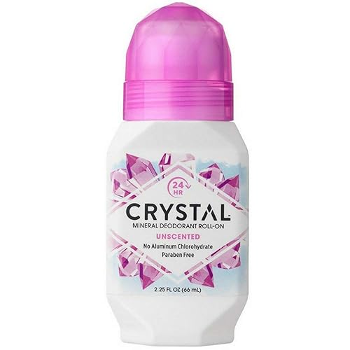 Crystal Essence Unscented Deodorant Roll-On, 2.25 Fl Oz, Pack of 6 - Mineral Formula