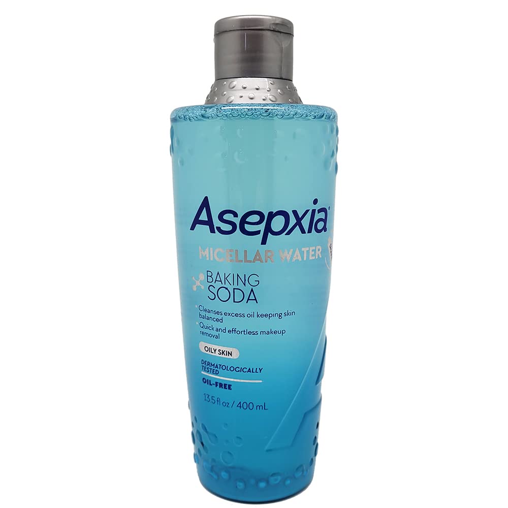 Asepxia Baking Soda Micellar Water Cleanser & Makeup Remover, 13.5 Oz - Gentle & Effective