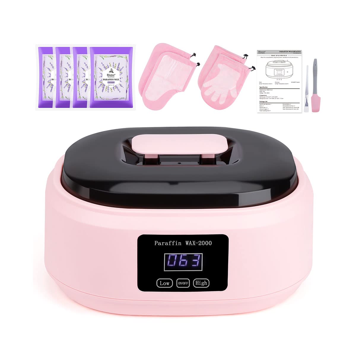 Biutee Paraffin Wax Machine 3500Ml With Lavender Wax - Fast Meltdown & Temperature Control Spa