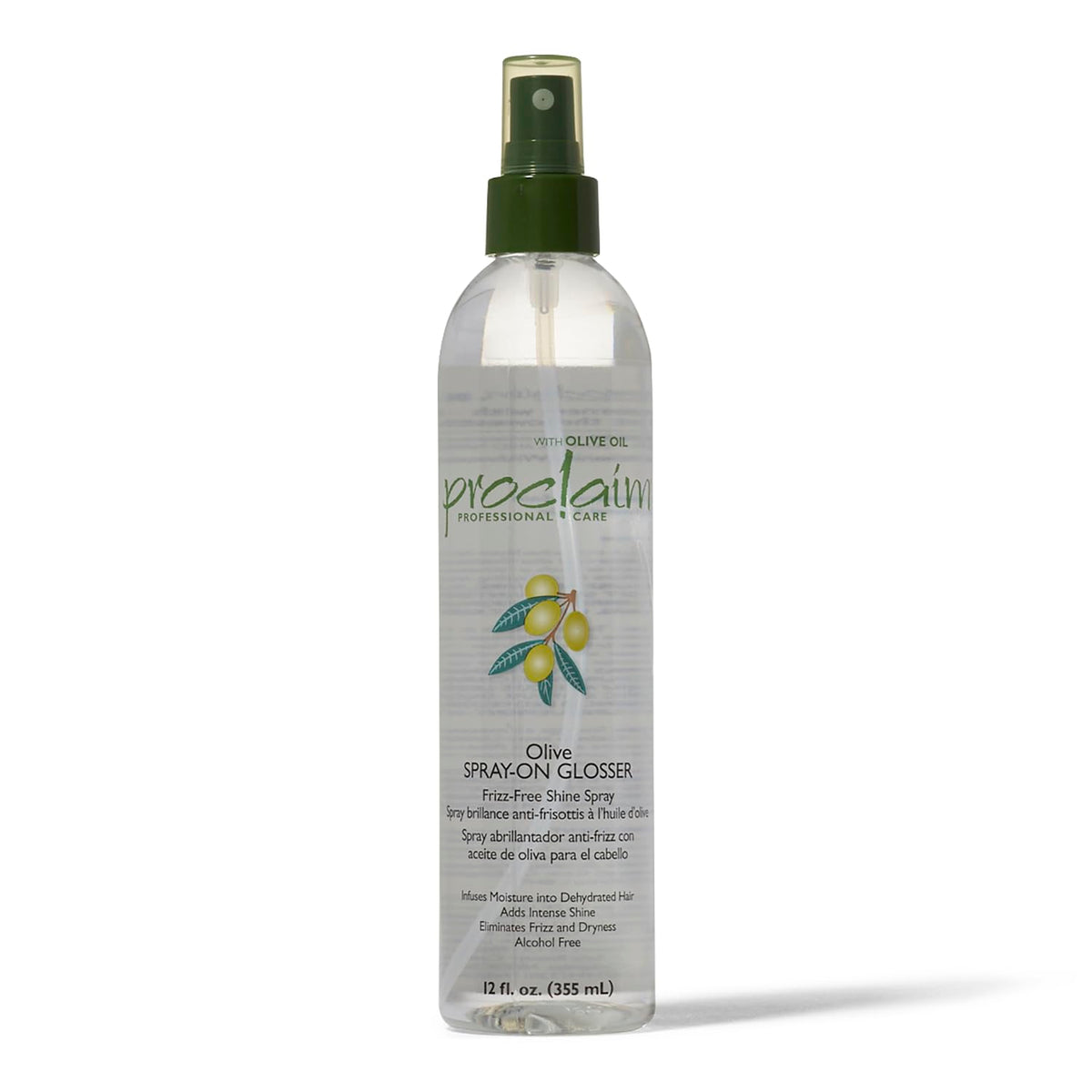 Proclaim Olive Spray On Glosser - Detangling, Smoothing, Anti-Frizz For Relaxed Hair, 12 Fl Oz