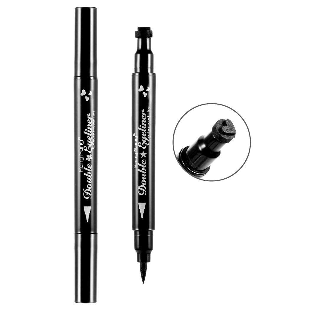 Pinkiou 2-In-1 Double-Headed Liquid Eyeliner Pen - Waterproof, Smudgeproof, Heart Stamp