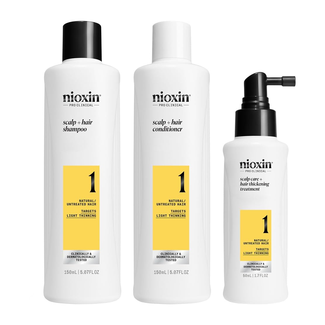 Nioxin System Kit 1 - Strengthening & Thickening Treatment For Natural Hair, Trial Size 10.34 Fl Oz