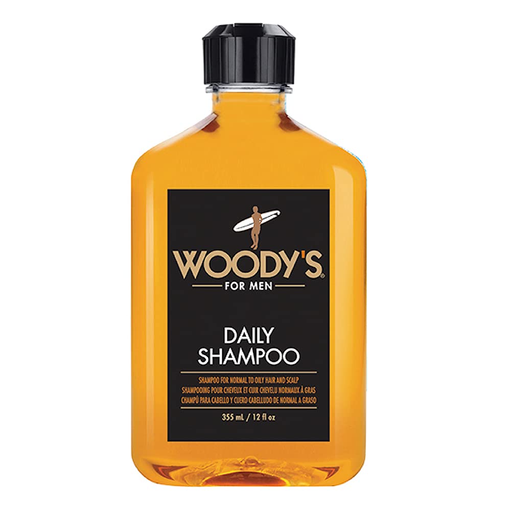 Woodys Daily Shampoo for Men  Natural Vitamin Enriched Cleanser  Moisturizing Shampoo for Thicker  Stronger Hair  12 oz Pack 