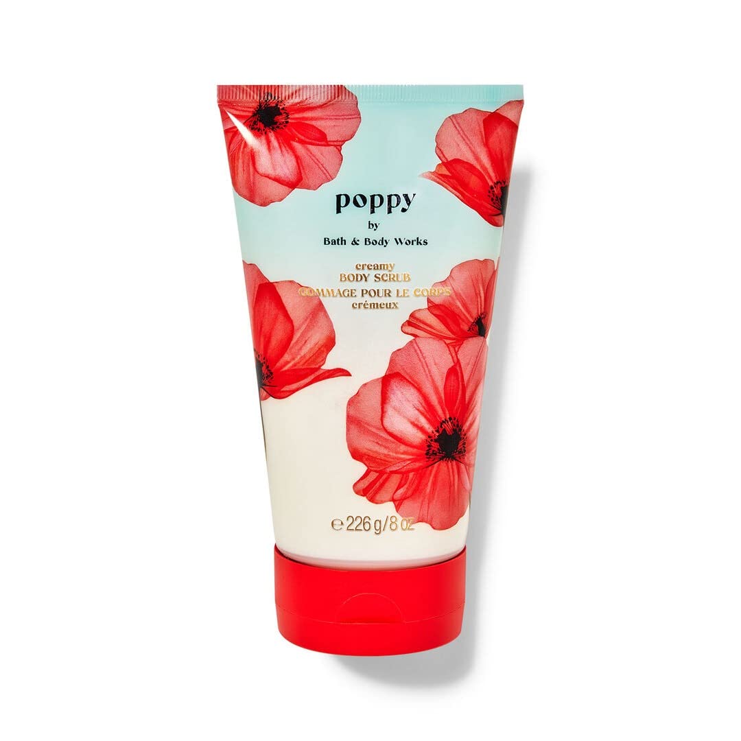 Bath & Body Works Poppy Creamy Body Scrub 6.6 Oz - Exfoliating Moisturizer For Smooth Skin