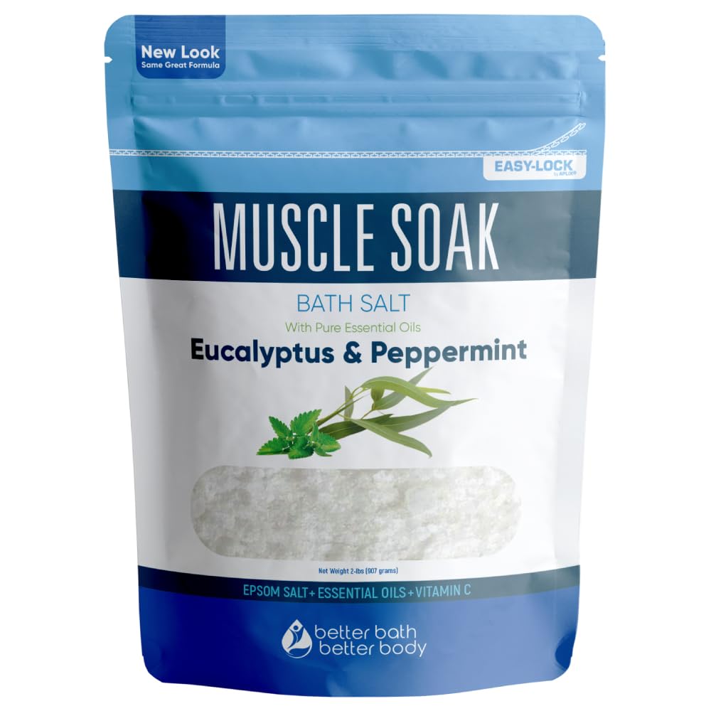 Better Bath Better Body Muscle Soak Bath Salt 32Oz With Peppermint, Eucalyptus & Vitamin C