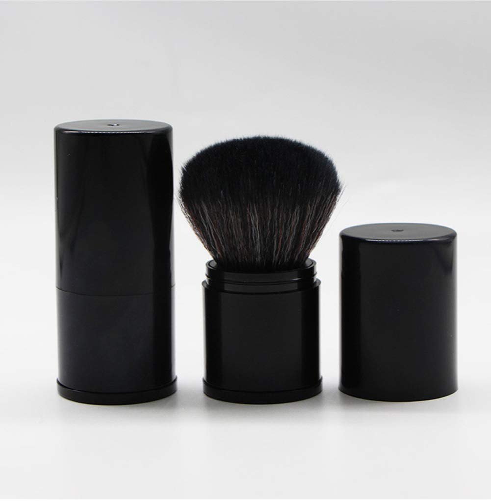 Akoak Retractable Kabuki Brush - Portable Makeup Brush For Foundation, Blush & Contour (Black)