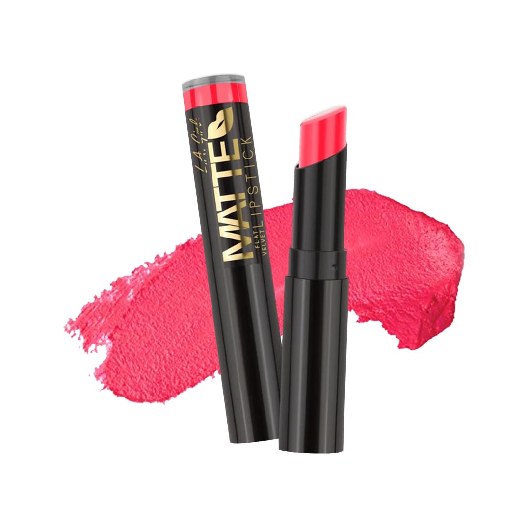 L.A. Girl Matte Flat Velvet Lipstick - Hot Stuff, 1 Count, Long-Lasting Color