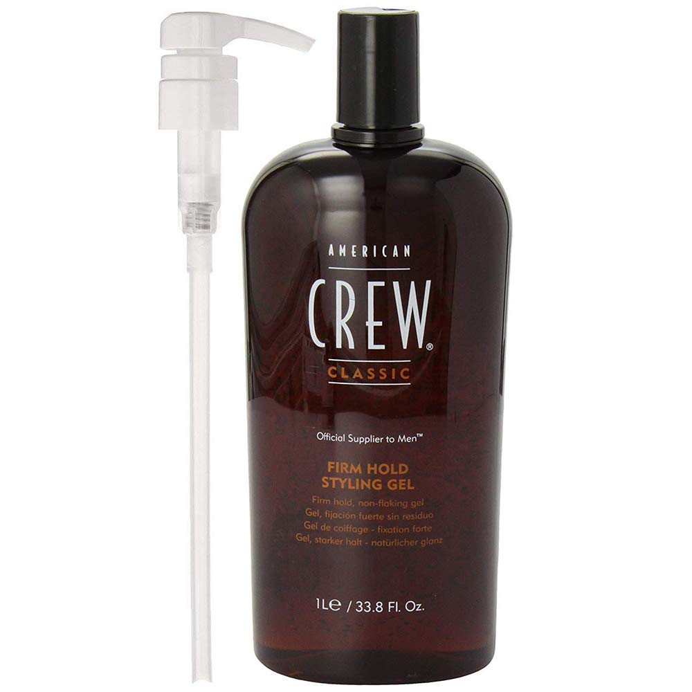 American Crew Firm Hold Styling Gel, 33.8 Oz - Strong Hold Hair Gel With Pump