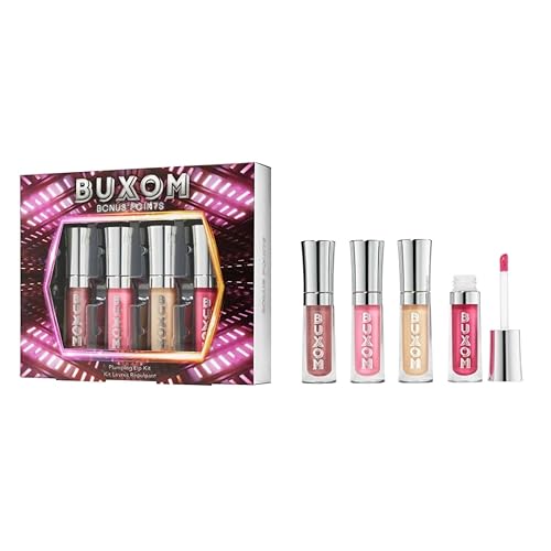 Buxom Full-On Plumping Lip Polish Set - Tinted Gloss With Peptides & Vitamin E, 4 Mini Sizes