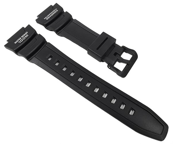 Casio Black Rubber Watch Band Strap Replacement #10431875 For Sgw-500 Sgw-500H-1B