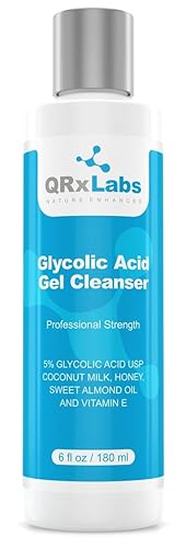 Qrxlabs Glycolic Acid Face Wash - Exfoliating Gel Cleanser For Acne, Wrinkles & Ingrown Hair - 6