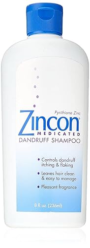 Zincon Medicated Dandruff Shampoo 8 Oz (Pack Of 4) - Anti-Dandruff Treatment