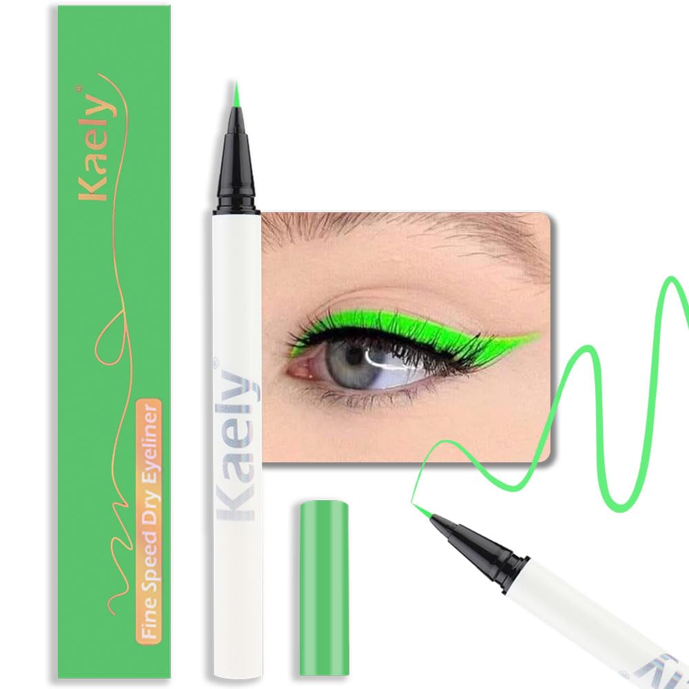 Evpct Light Green Waterproof Liquid Eyeliner Set - Ultra-Fine, Long Lasting, Fast Drying