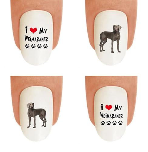 Hipzysticky Weimaraner Nail Decals - Waterslide Art, Diy Salon Quality Accessories