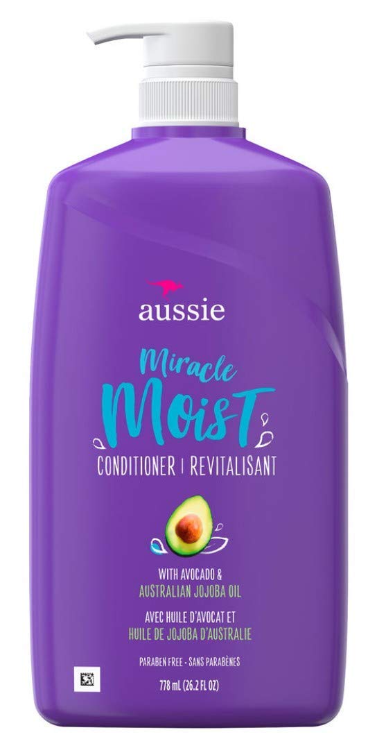 Aussie Miracle Moist Conditioner 2 Pack, 26.2 Oz Pump - Hydrating Hair Care