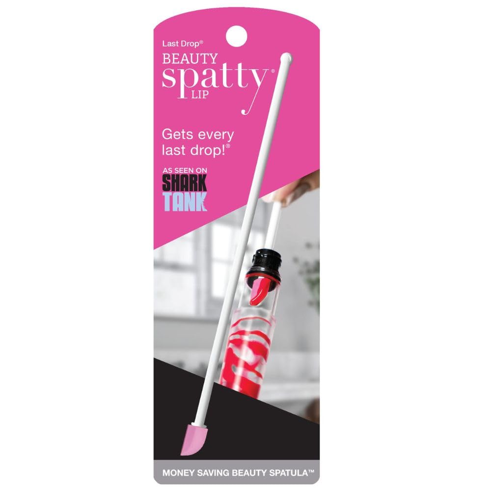 Spatty Pink Lip Gloss Spatula - 6 Inch Mini Makeup Tool For Last Drop Of Lipstick, Stocking Stuffer