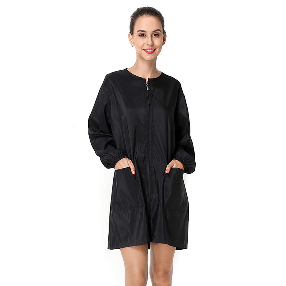 Exttlliy Chameleon Fabric Salon Smock - Waterproof Hair Stylist Jacket, Black, Xl