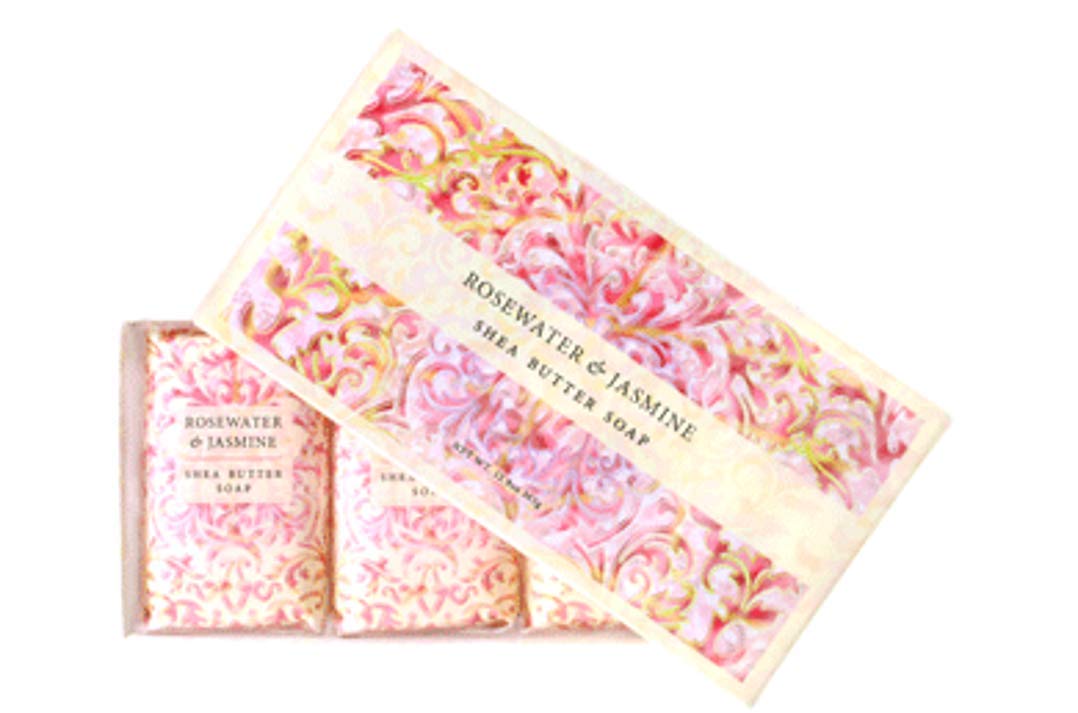 Jolie Maison Shop French Milled Soap Set - Boxed Rosewater & Jasmine Fragrance