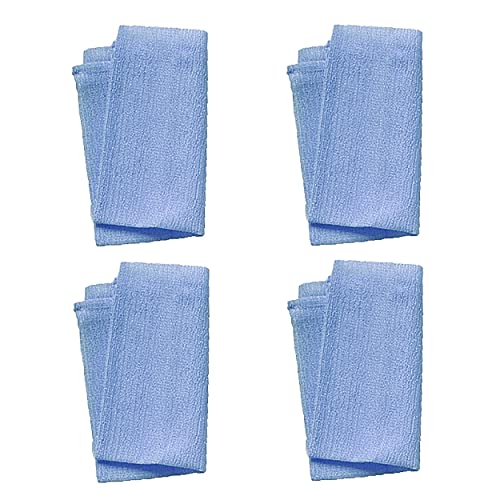 Aquasentials Exfoliating Bath Cloths - 4 Pack, Blue - Soft Material For Spa-Like Experience