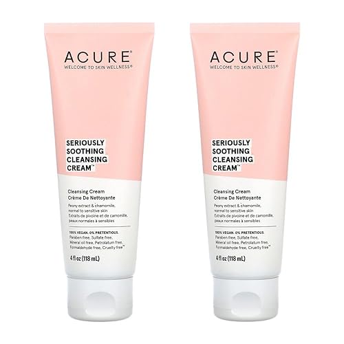 Acure Seriously Soothing Cleansing Cream, 4 Fl Oz, Pack Of 2 - Gentle Hydrating Cleanser