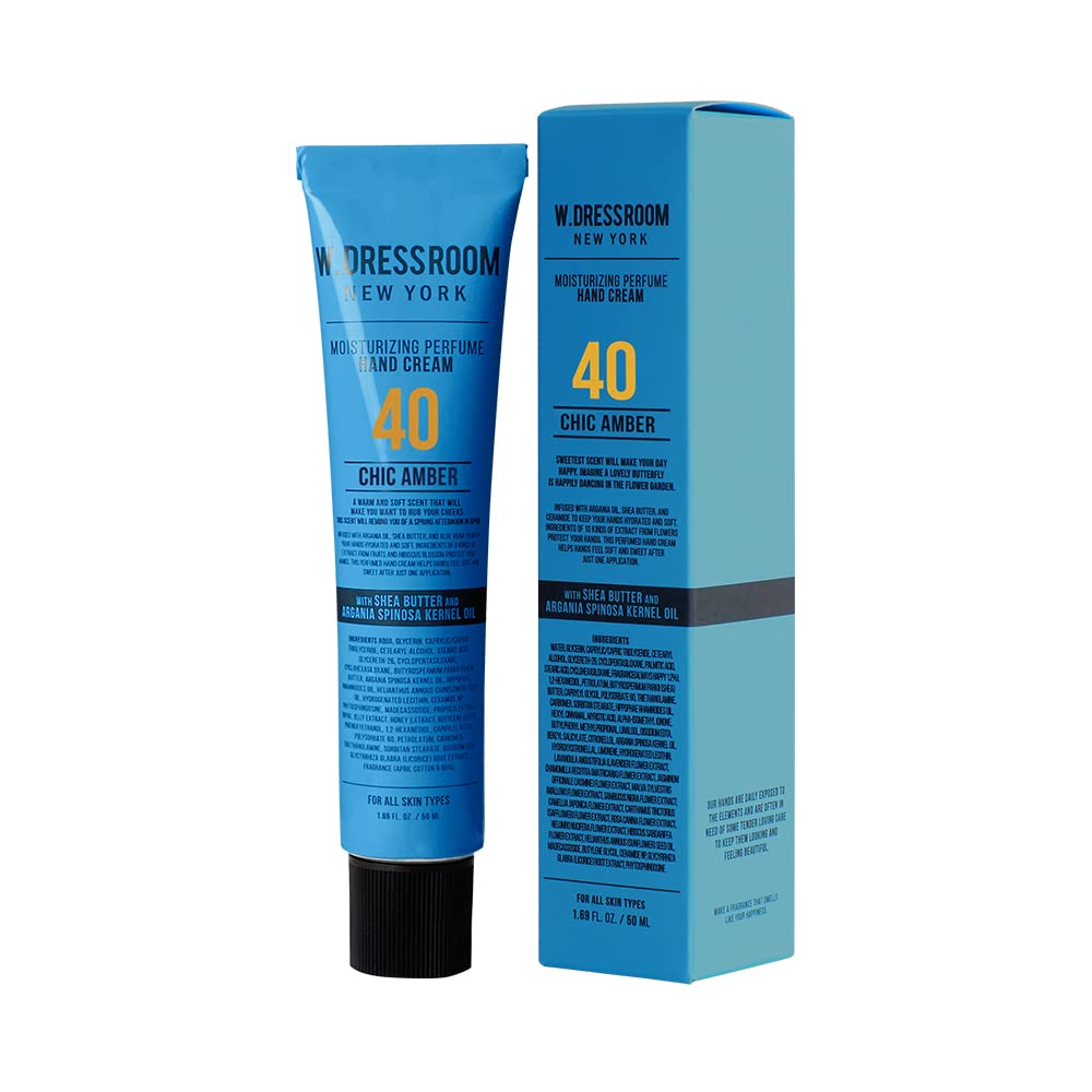 W.Dressroom No.40 Chic Amber Hand Cream - Moisturizing, Non-Greasy, Travel Size, 1.69