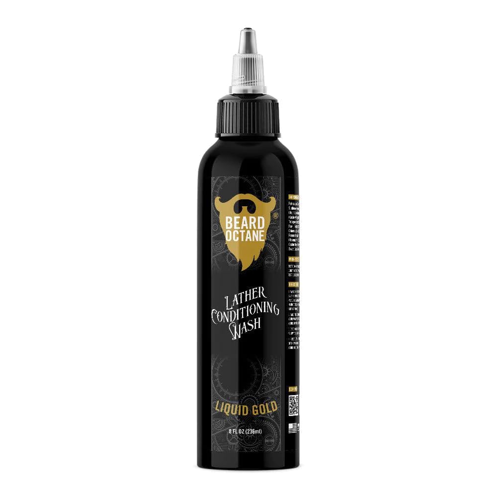 Beard Octane Liquid Gold Beard Wash - 8 Oz Moisturizing Shampoo With Shea & Jojoba