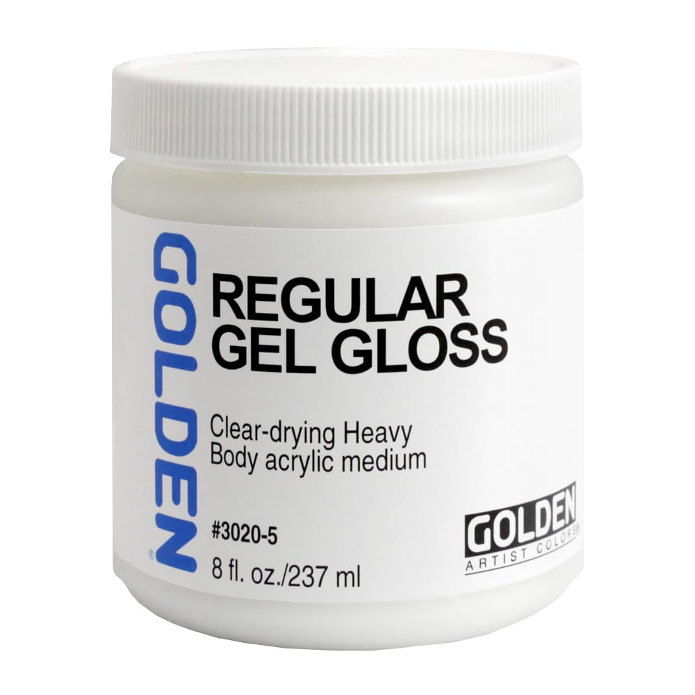 Golden Regular Gel Gloss, 8 fl. oz. Clear Acrylic Gel Medium, Professional Art Supplies