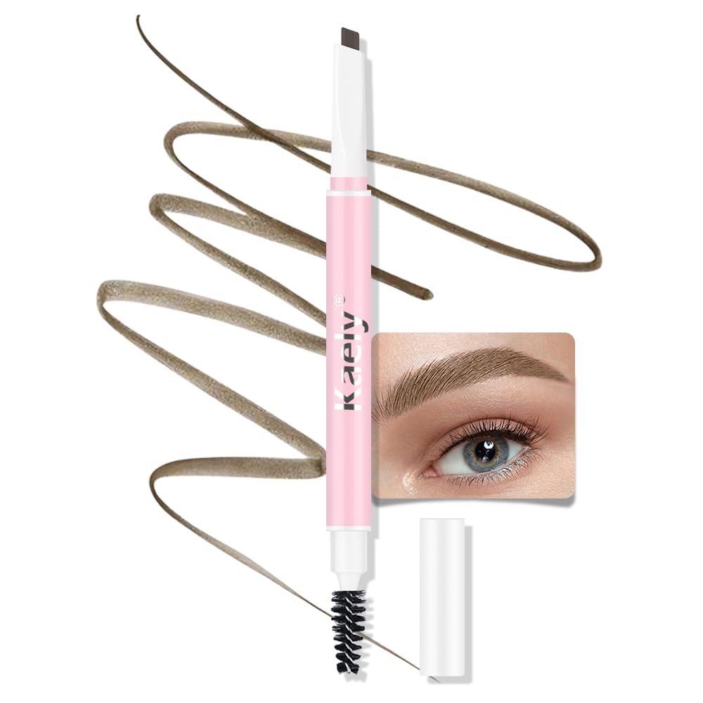 Feicuiyun 3Pcs Waterproof Micro Brow Pencil Set - Ultra-Fine Double-Ended Light Brown