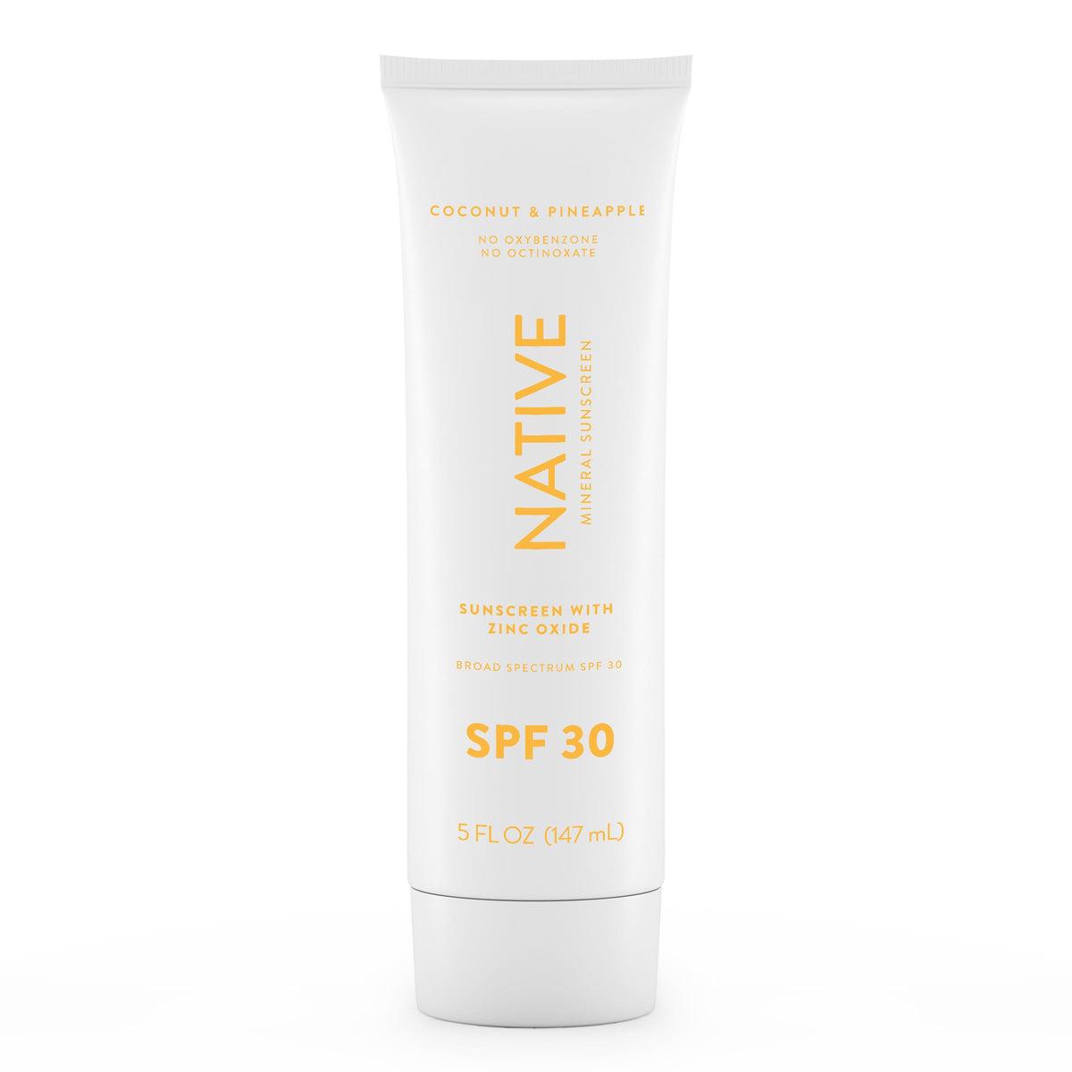 Native Sunscreen Spf 30 - Zinc Oxide, Sensitive Skin, Pineapple & Coconut, 5 Oz