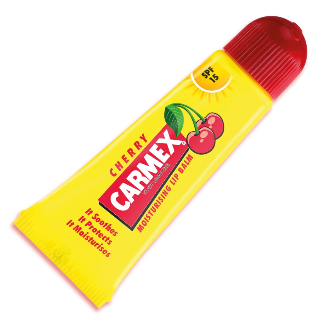 Carmex Cherry Lip Balm Tube - Spf 15, 1 Count, Moisturizing Cherry Flavor Balm