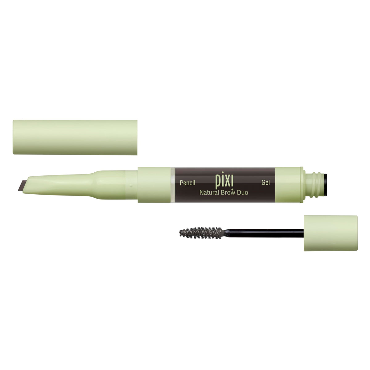 Pixi Natural Brow Duo - Soft Black Waterproof Pencil & Gel For All-Day Hold, 0.2Oz