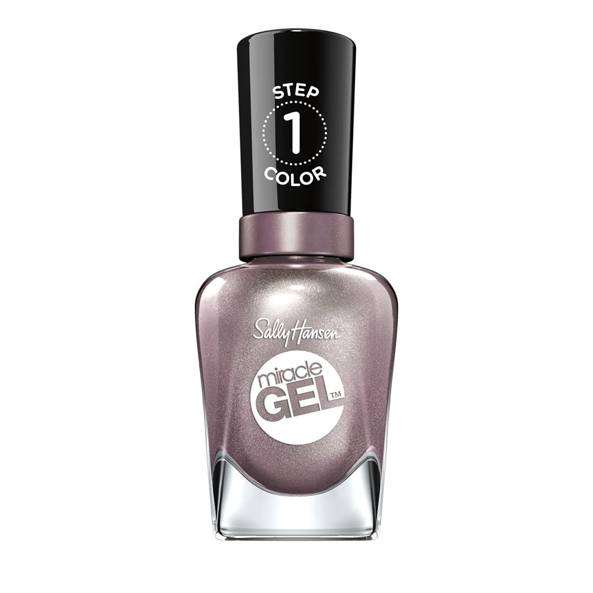 Sally Hansen Miracle Gel Nail Polish, Adrenaline Crush, Grey Glitter, 0.5 Fl Oz - No Uv Lamp Needed