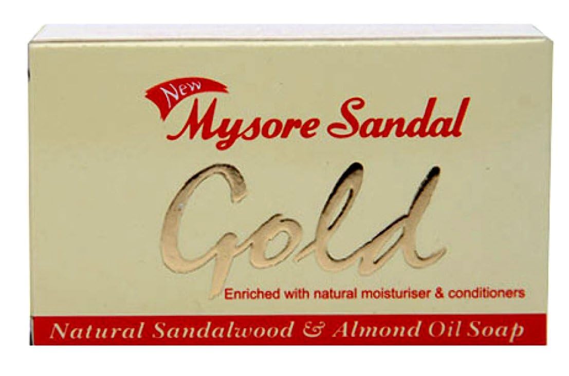 Mysore Sandal Gold Soap - 125G (Pack Of 4) - Pure Sandalwood & Almond Oil - Tfm