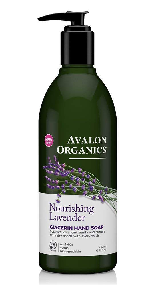 Avalon Organics Glycerin Hand Soap, Nourishing Lavender, 12 Fl Oz - Natural Moisturizing Cleanser