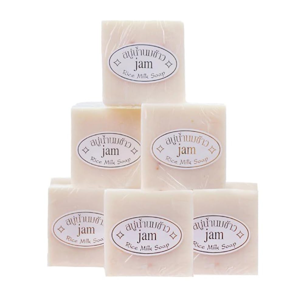 Maruomiki Handmade Thai Rice Soap 6Pcs, 65G Bath & Facial Soap, Wedding Gift