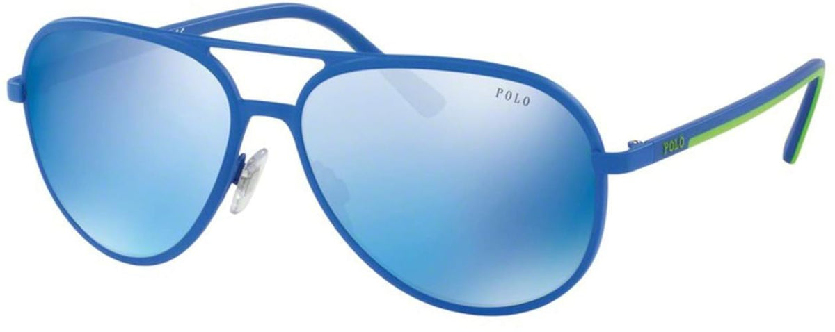 Ray-Ban Polo Ph3102 Sunglasses - Matte Royal Blue Frame, Mirror Blue Lenses, Stylish Design