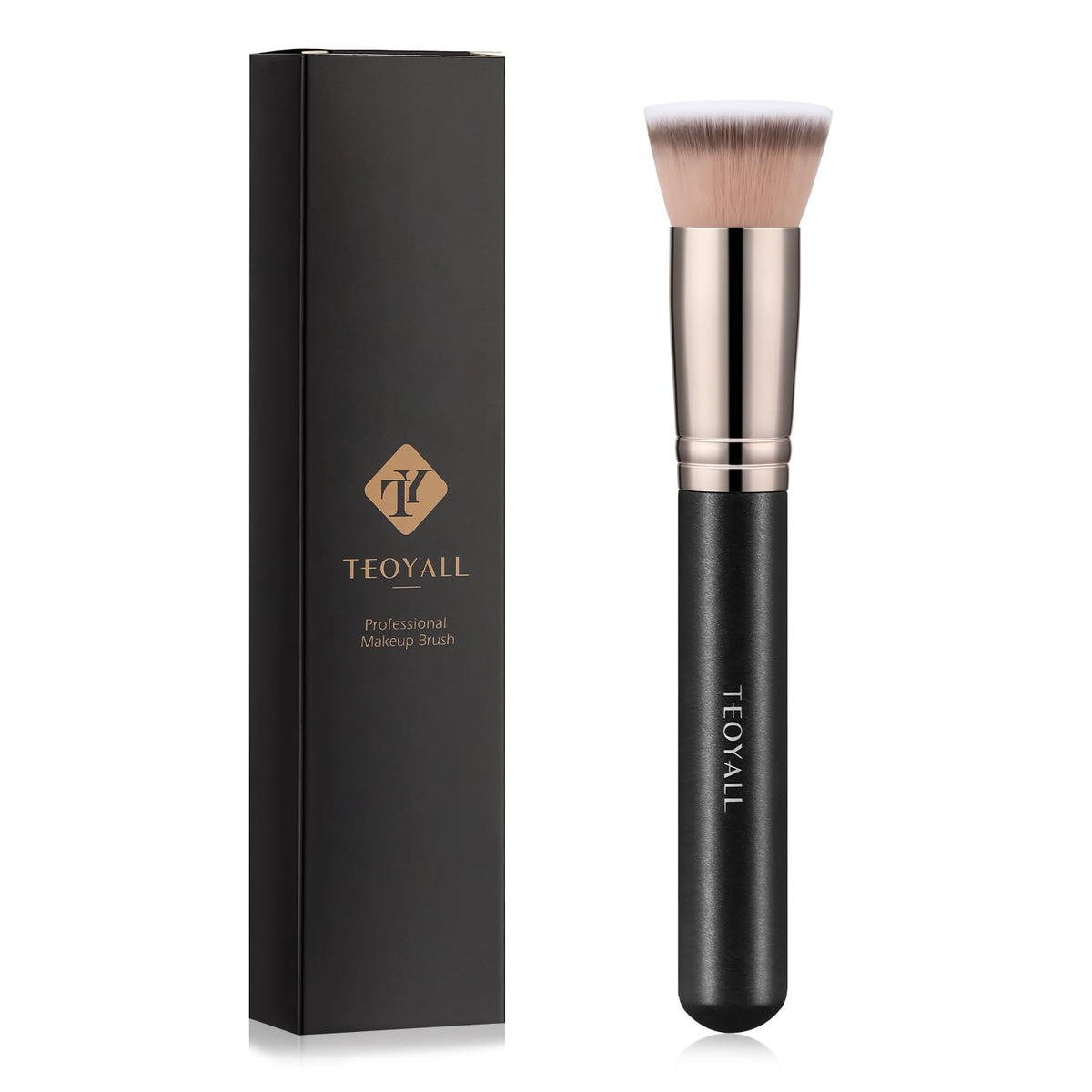 Teoyall Kabuki Foundation Brush - Soft Dense Synthetic Bristles For Liquid & Cream Makeup