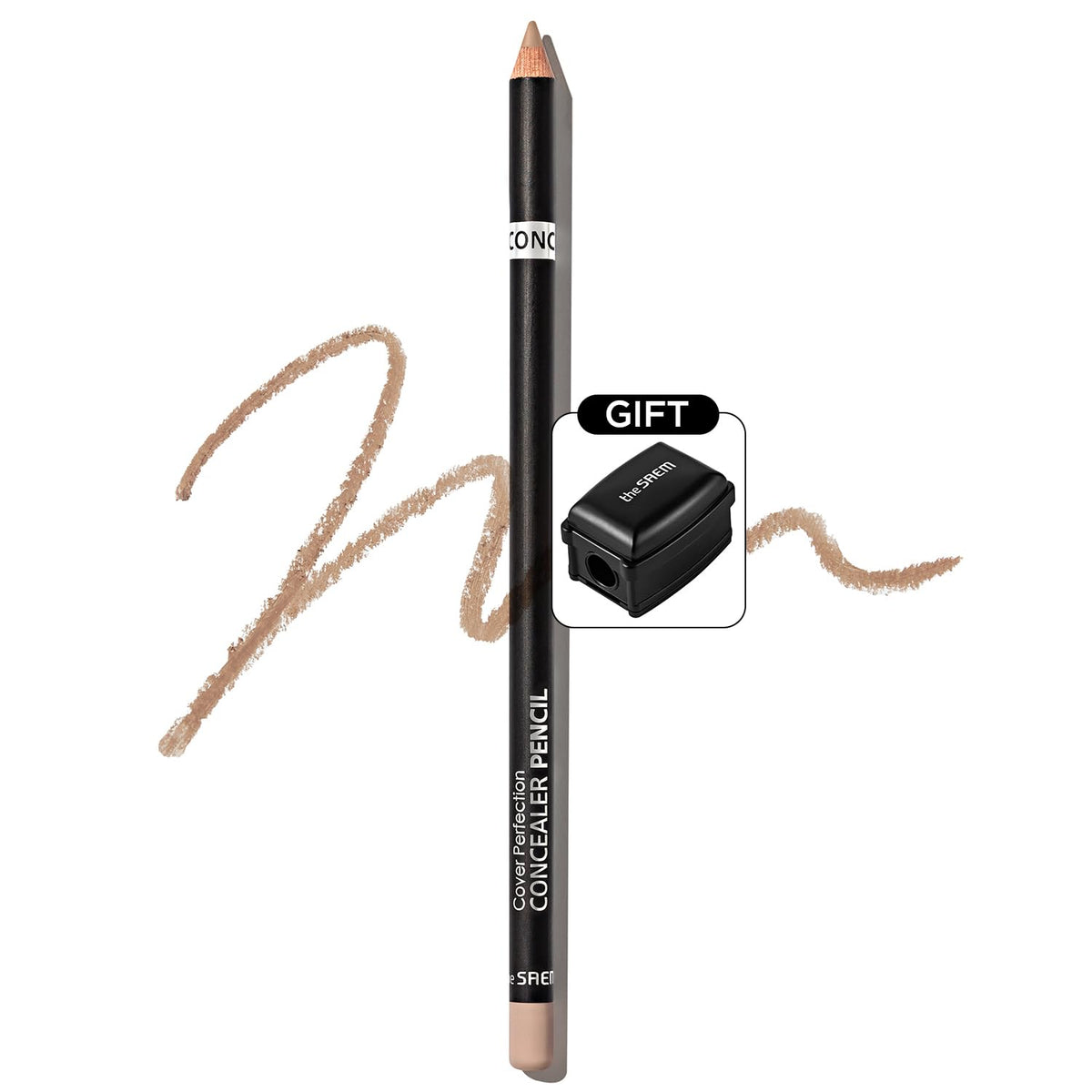 THESAEM Cover Perfection Concealer Pencil - Contour Beige, Non-Comedogenic Spot Eraser, 1.4g